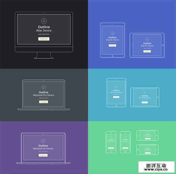 Vector Apple Outline Device PSD