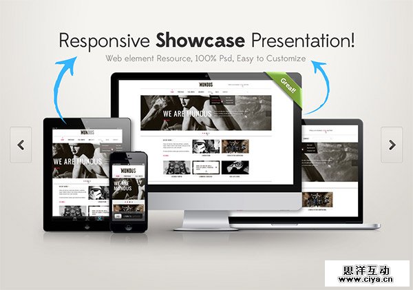 Responsive Showcase PSD