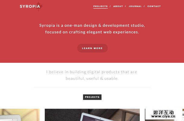 syropia layout website design homepage