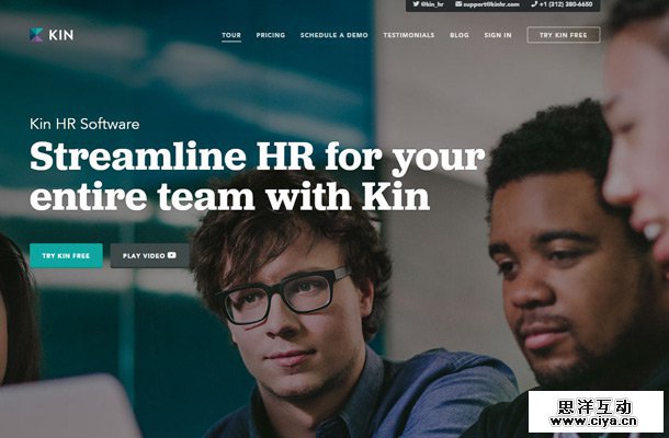 kin hr website typography thin