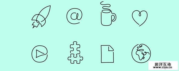 One Line Startup Icons