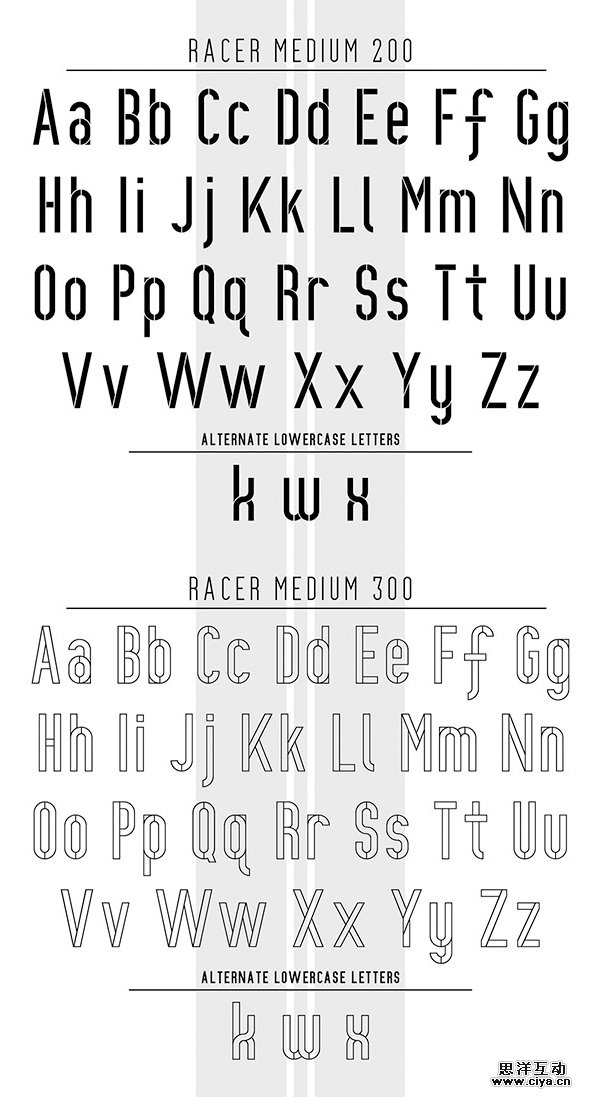 Racer Font Letters
