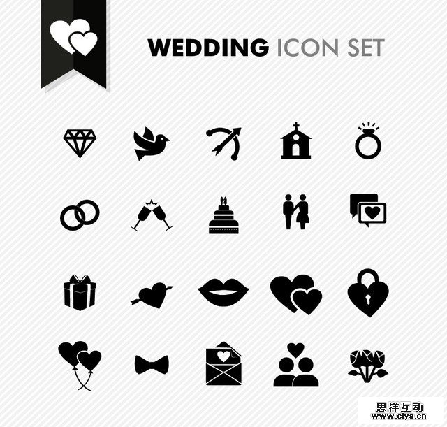 black wedding icons