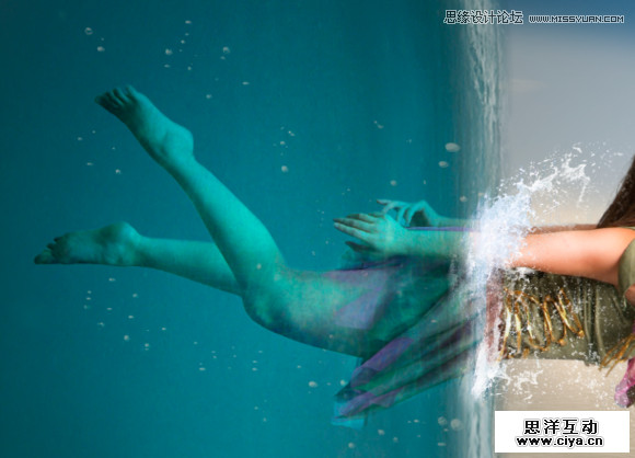 Photoshop合成人像海底穿越的唯美场景效果,PS教程,素材中国网