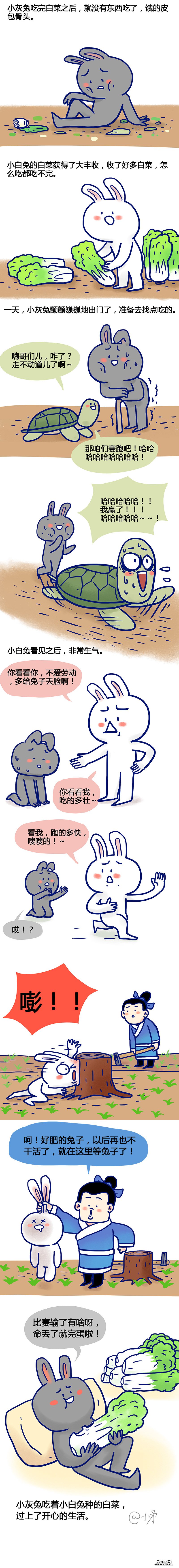 查看《#小矛毁童年# 小白兔和小灰兔的故事。》原图，原图尺寸：800x7000